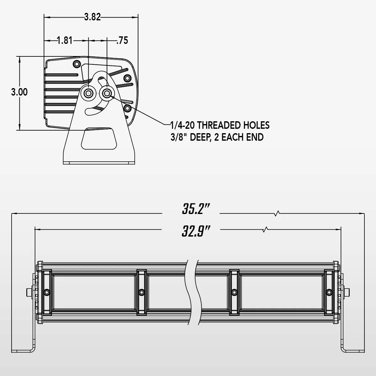 35" TRT Series Warning & Infrared LED Light Bar