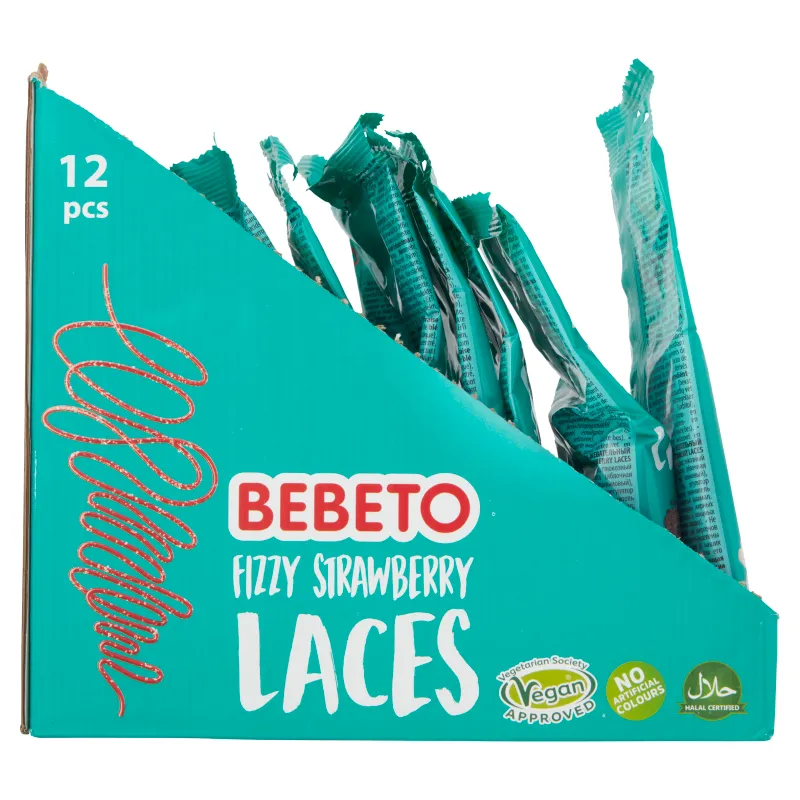 Bebeto Fizzy Strawberry Laces 160g PMP £1 - Case of 12