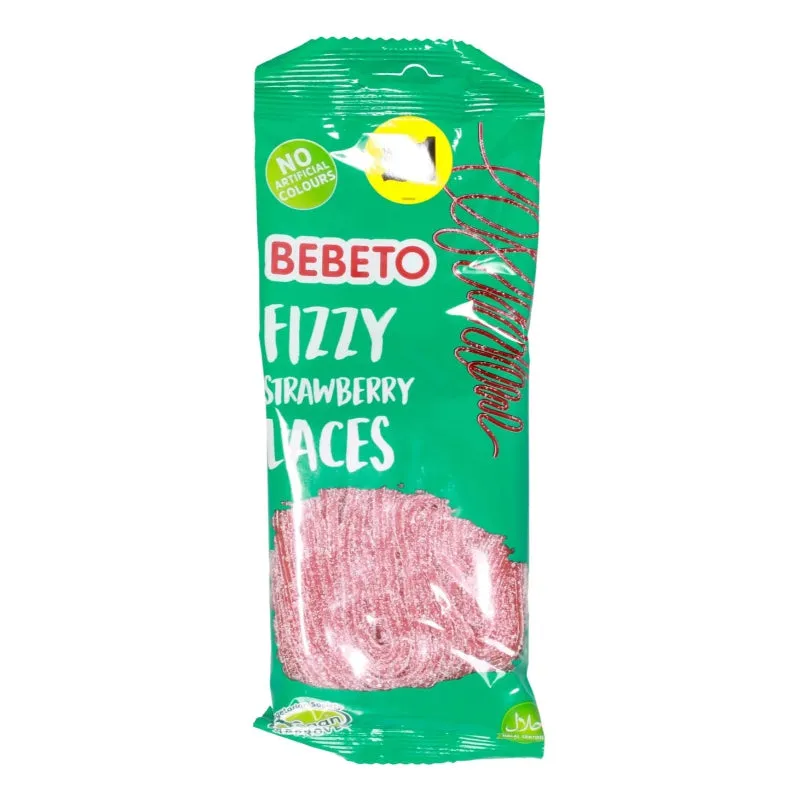 Bebeto Fizzy Strawberry Laces 160g PMP £1 - Case of 12