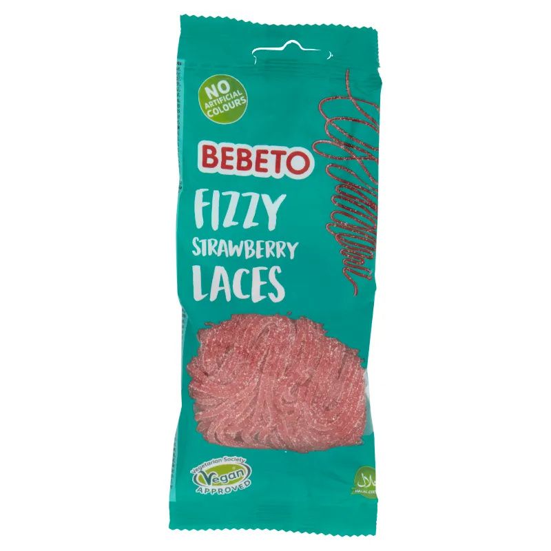 Bebeto Fizzy Strawberry Laces 160g PMP £1 - Case of 12
