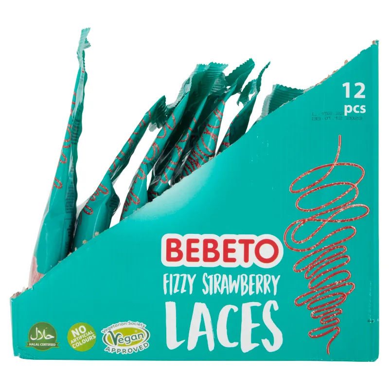 Bebeto Fizzy Strawberry Laces 160g PMP £1 - Case of 12