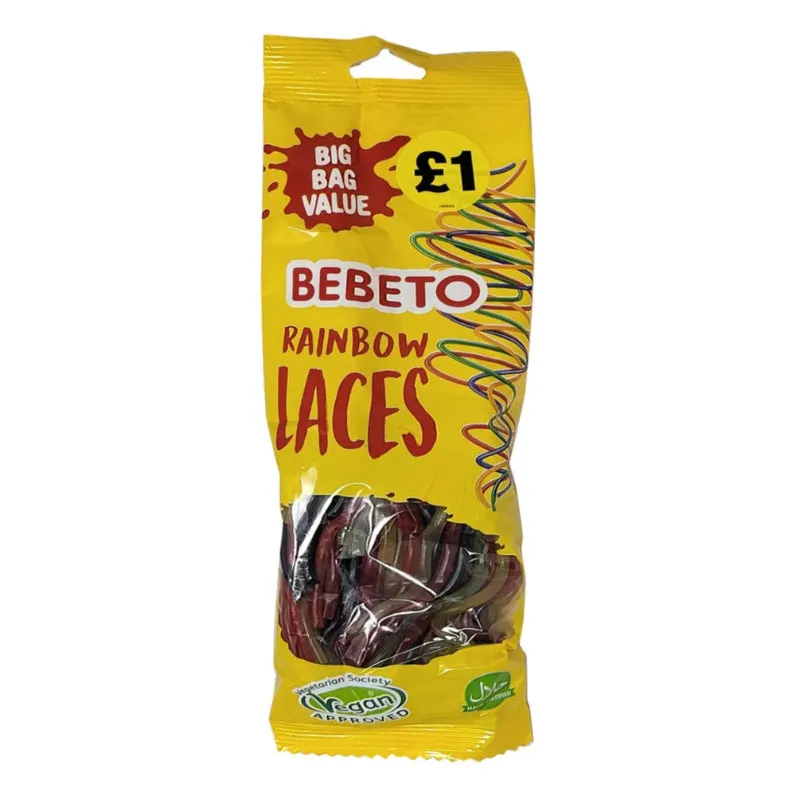 Bebeto Rainbow Laces 160g PMP £1 - Case of 12