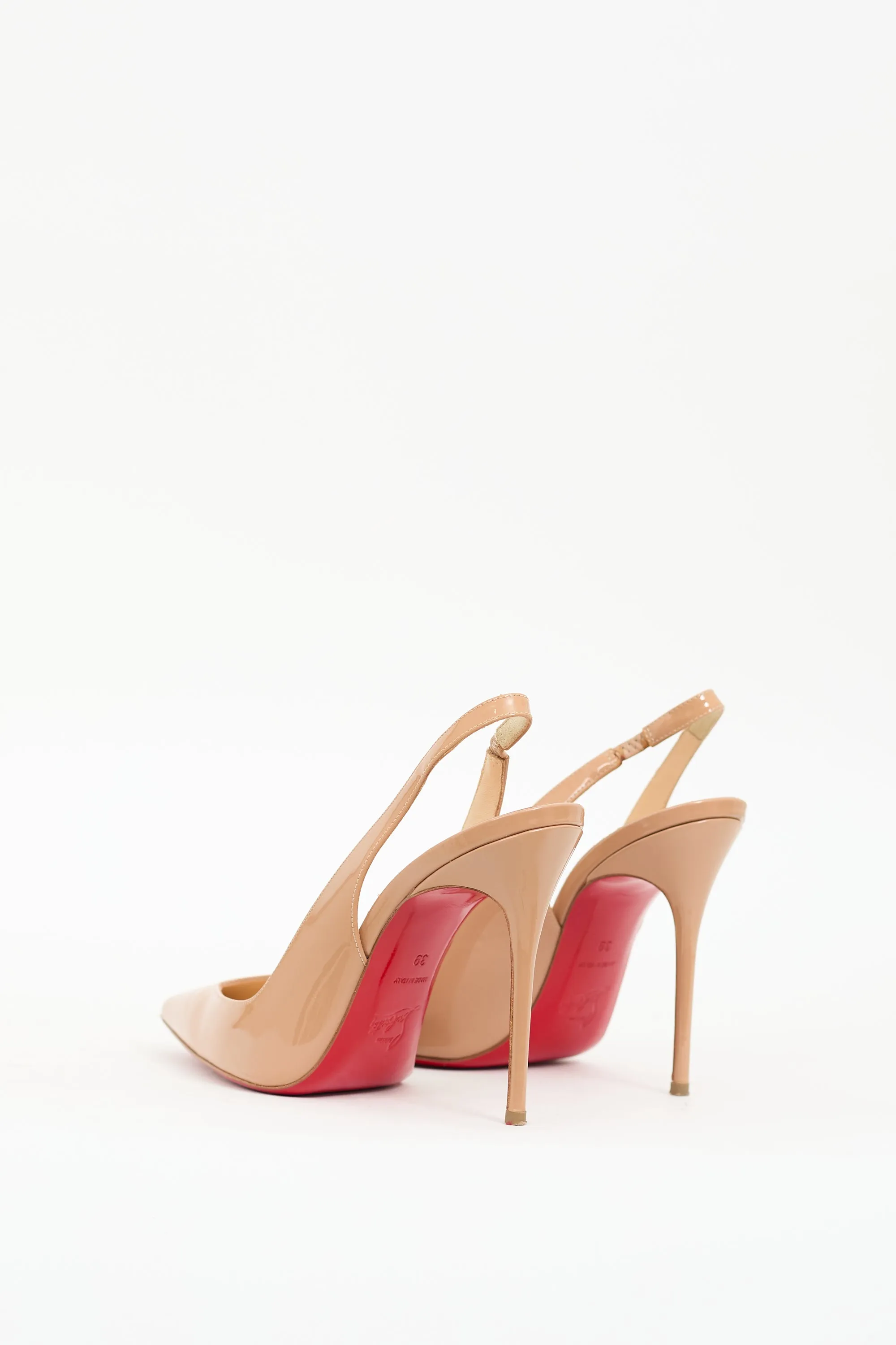 Beige Patent Corneille Slingback  Pump