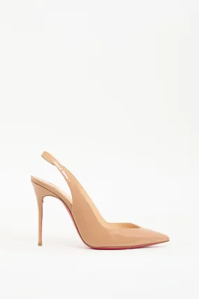 Beige Patent Corneille Slingback  Pump