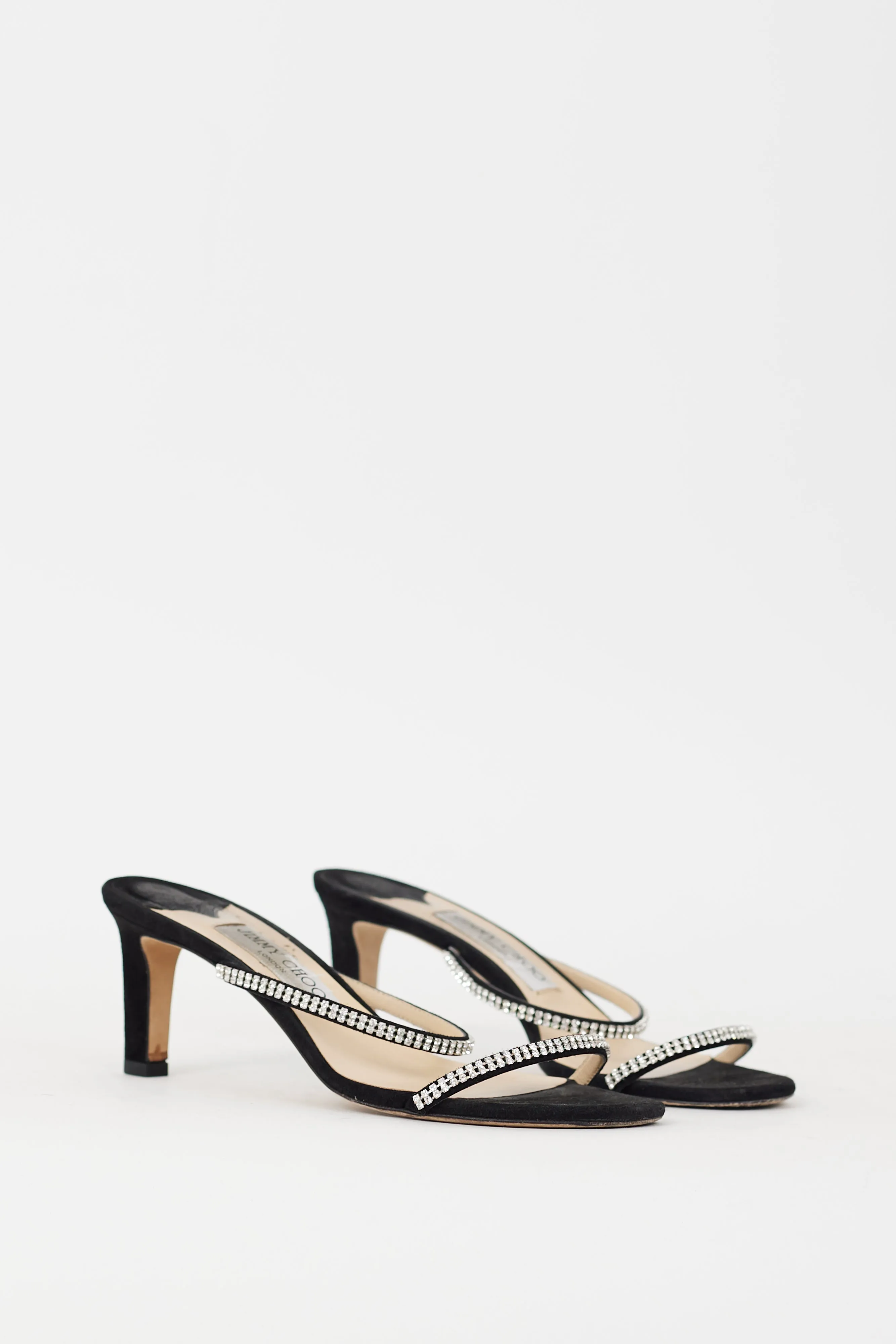 Black & Silver Crystal Bea 65 Heel