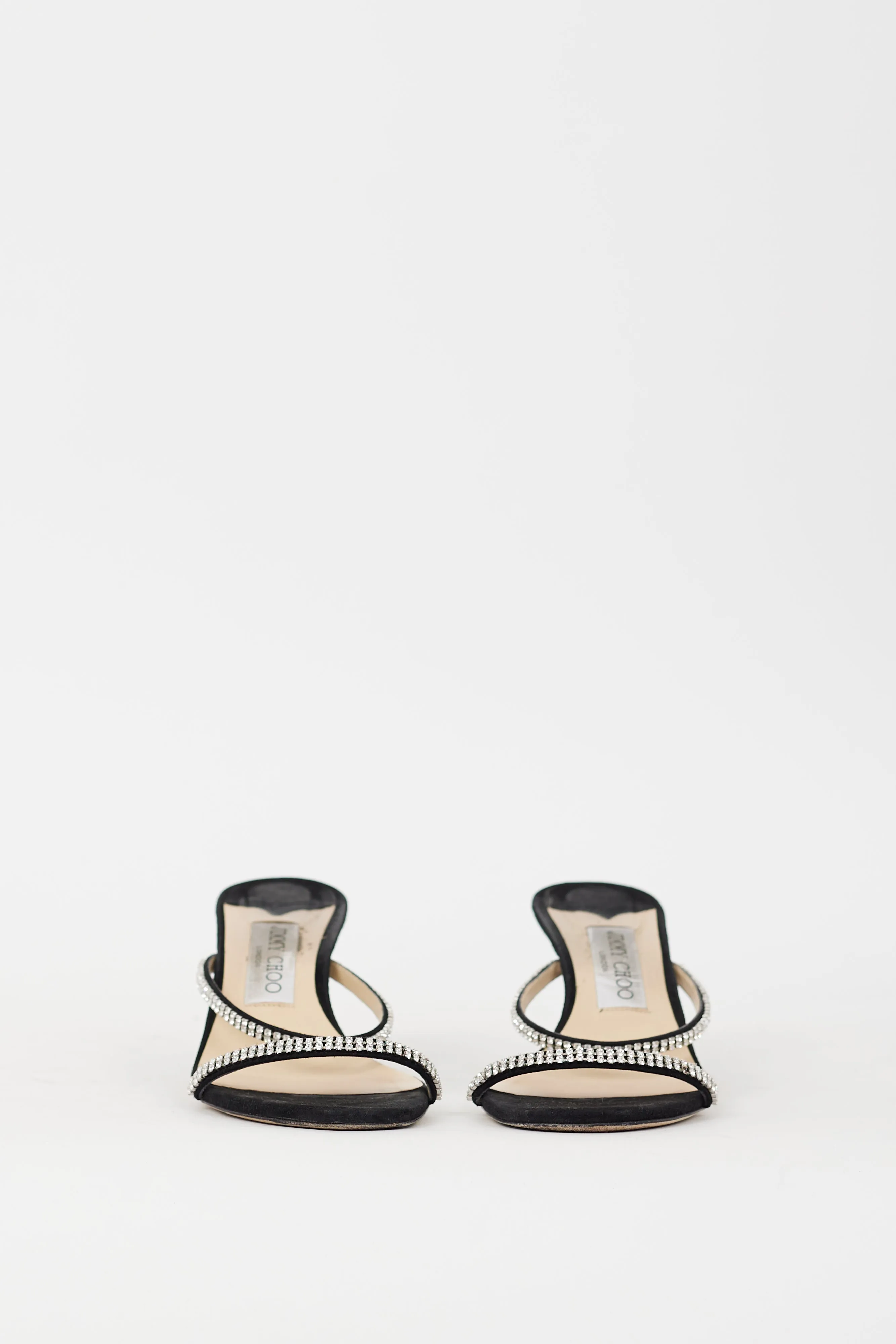 Black & Silver Crystal Bea 65 Heel