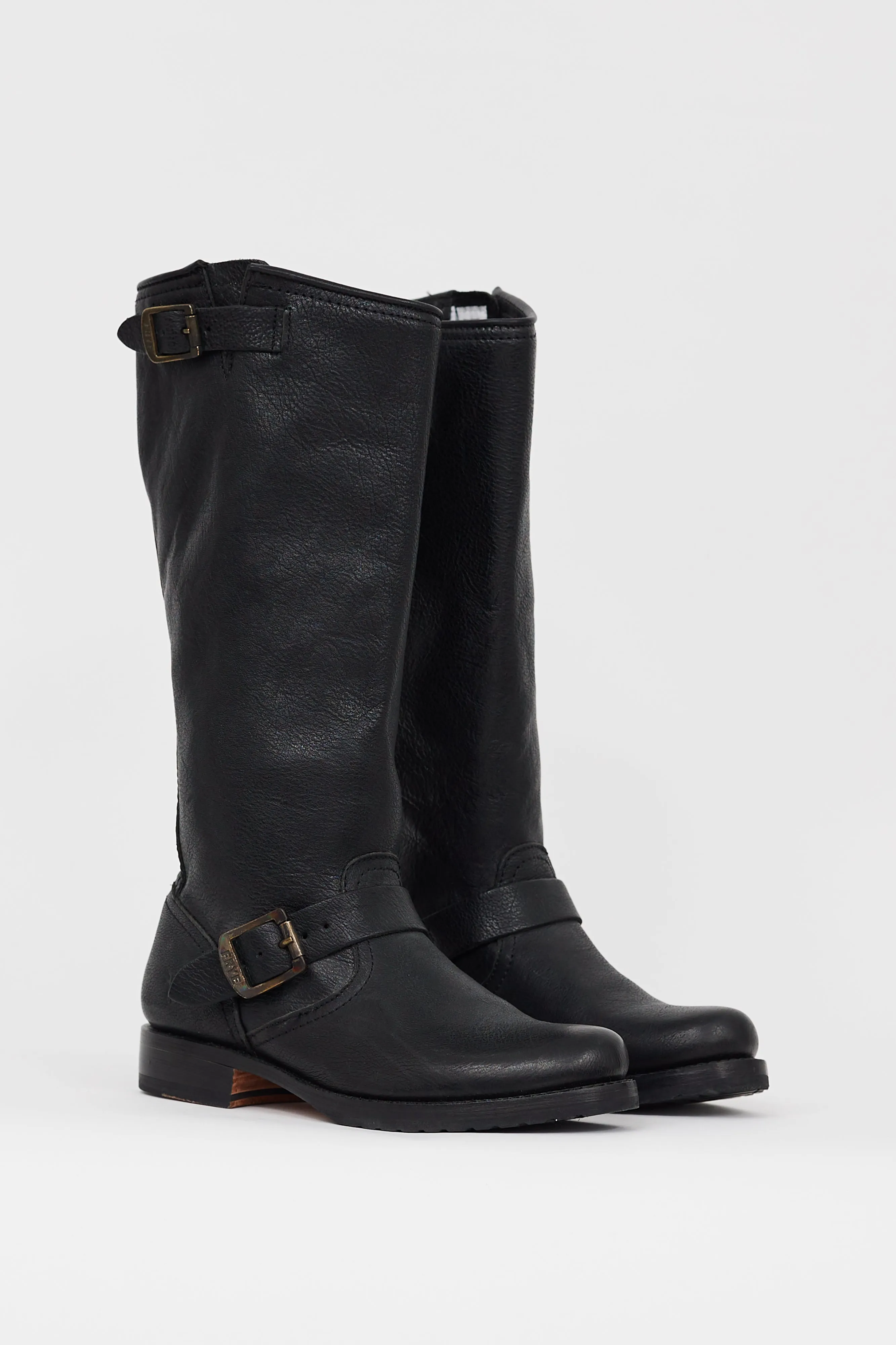 Black Leather Veronica Slouch Boot