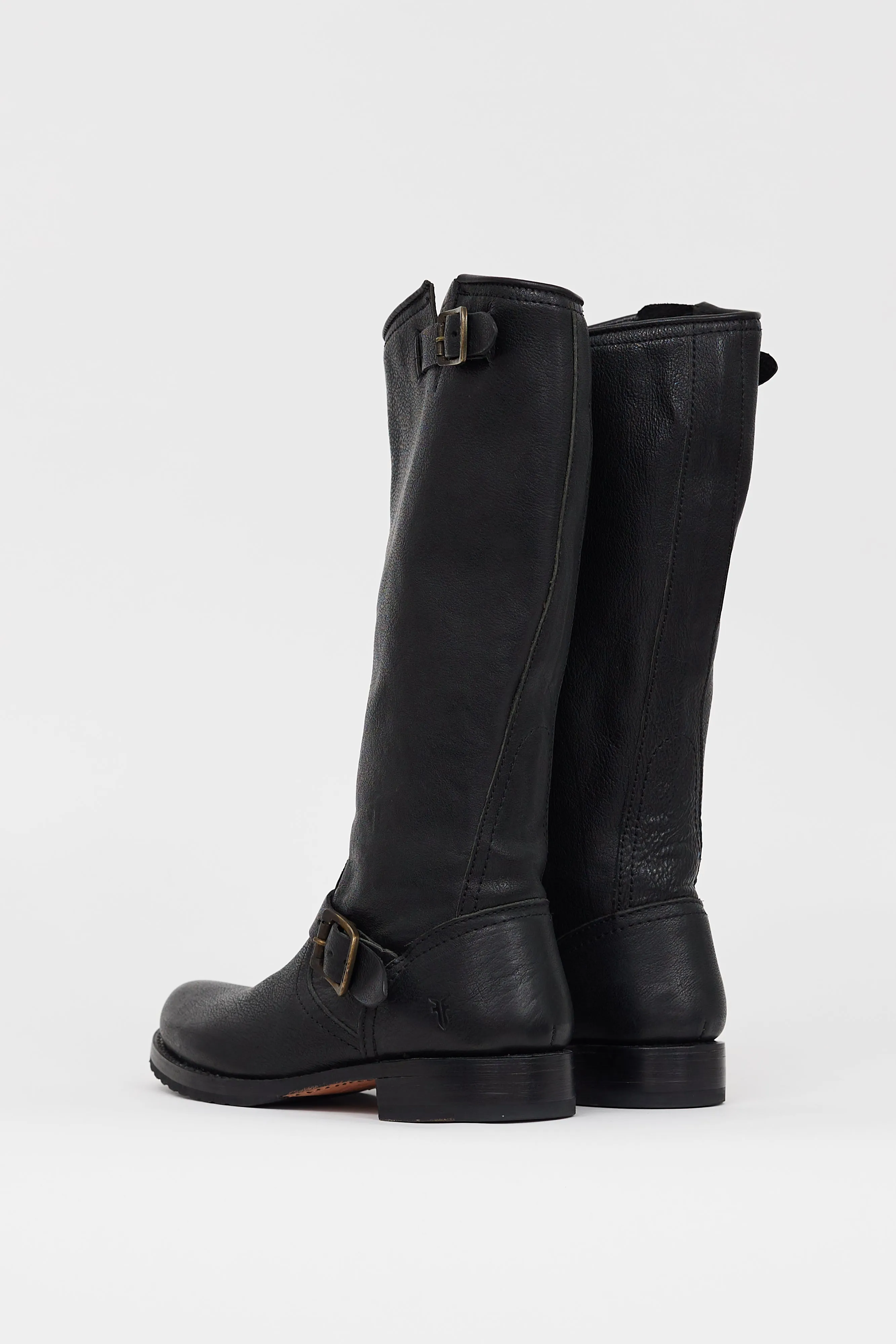 Black Leather Veronica Slouch Boot