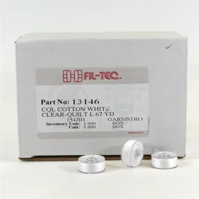 Clear-Quilt Class L Cotton Bobbin in White Box of 100