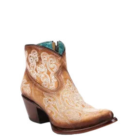 Corral Ladies Straw Blue Luminescent Embroidery Pointed Toe A4581