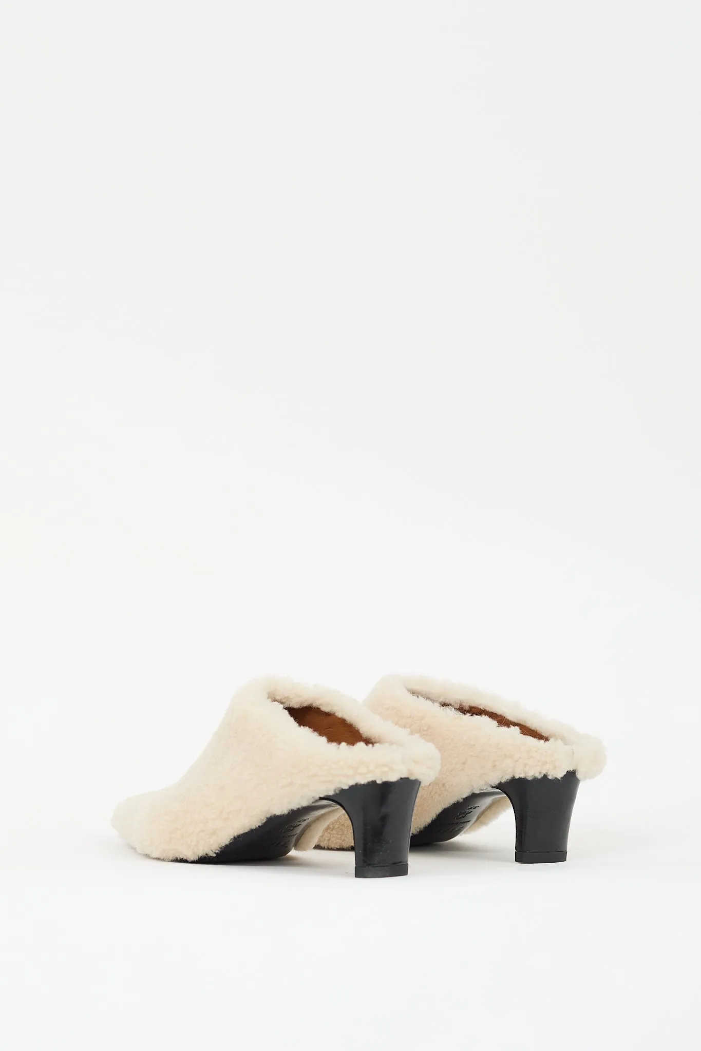 Cream Shearling Wally Heeled Mule