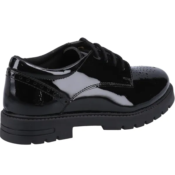Hush Puppies Girls School Shoe Jayne Snr Black Patent Snr