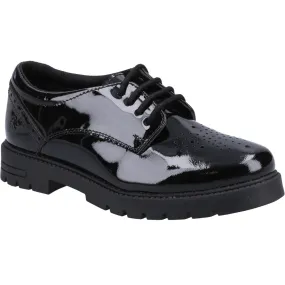 Hush Puppies Girls School Shoe Jayne Snr Black Patent Snr