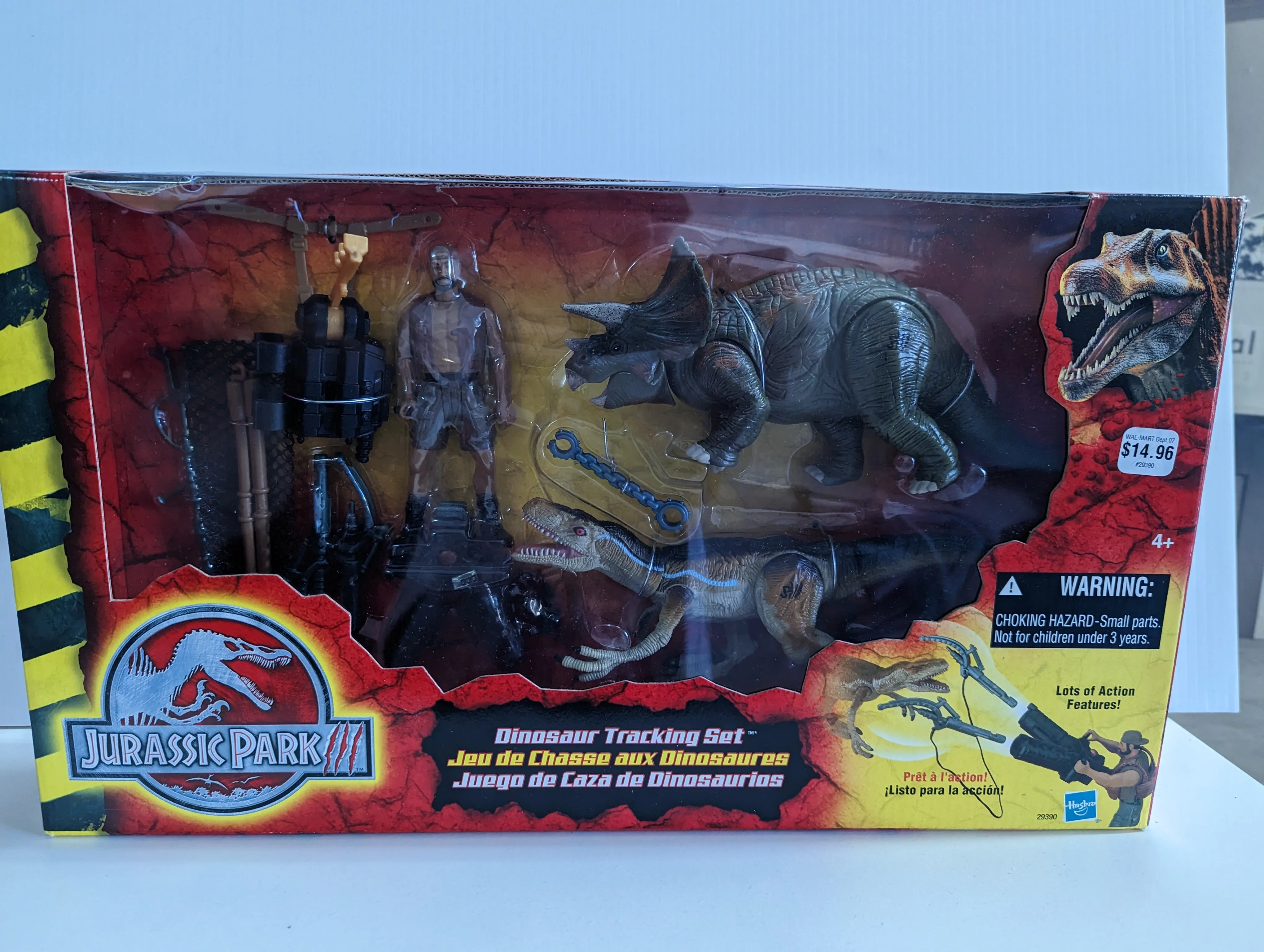 Jurassic Park 3 Dinosaur Tracking Set Velociraptor Triceratops MIB Lost World