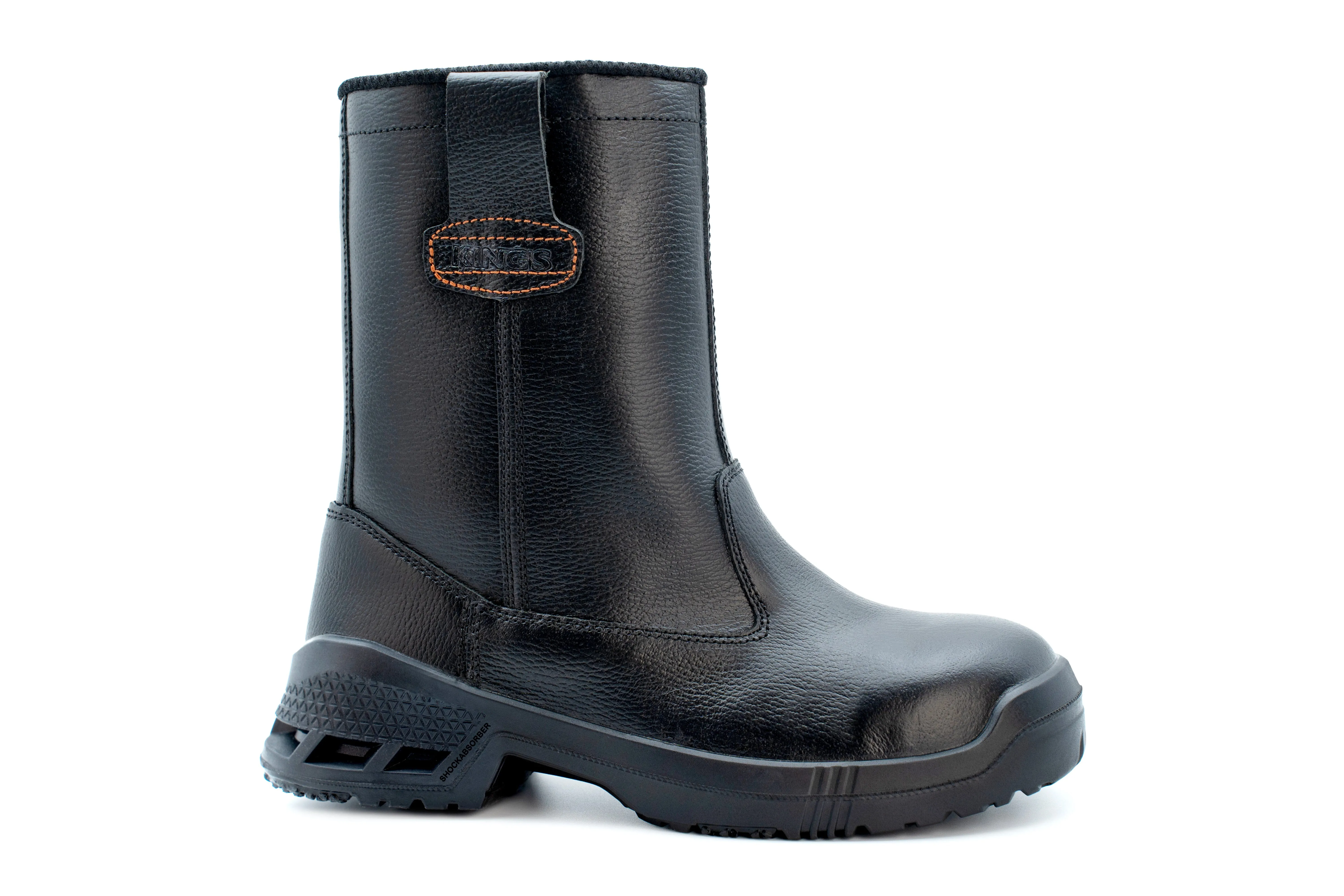 KING'S Black Rigger Side Pull-up High Cut Safety Shoes Boots | Model : KWD205