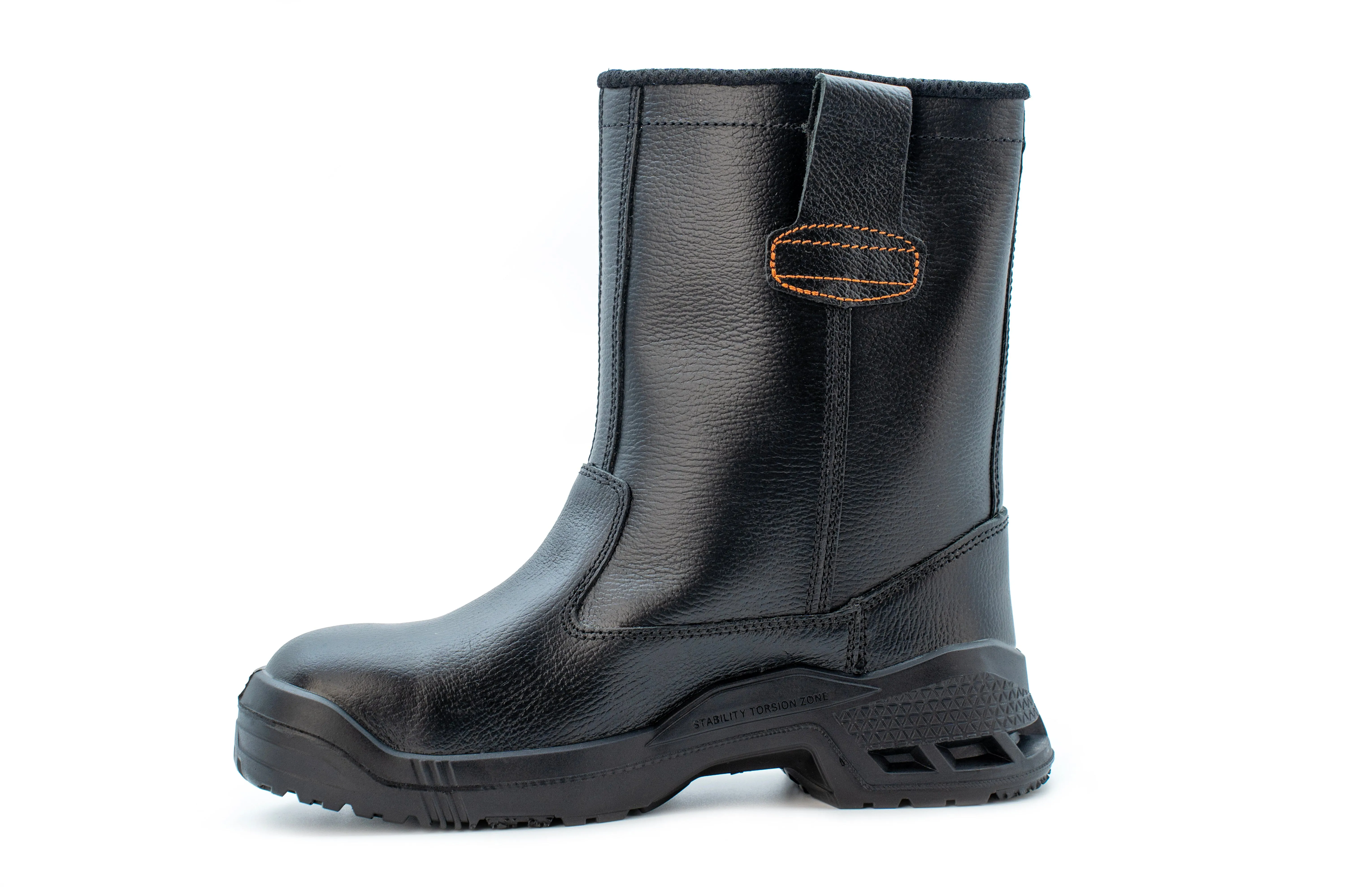 KING'S Black Rigger Side Pull-up High Cut Safety Shoes Boots | Model : KWD205