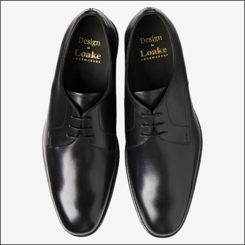 Loake Atherton Black Calf Leather Shoe--