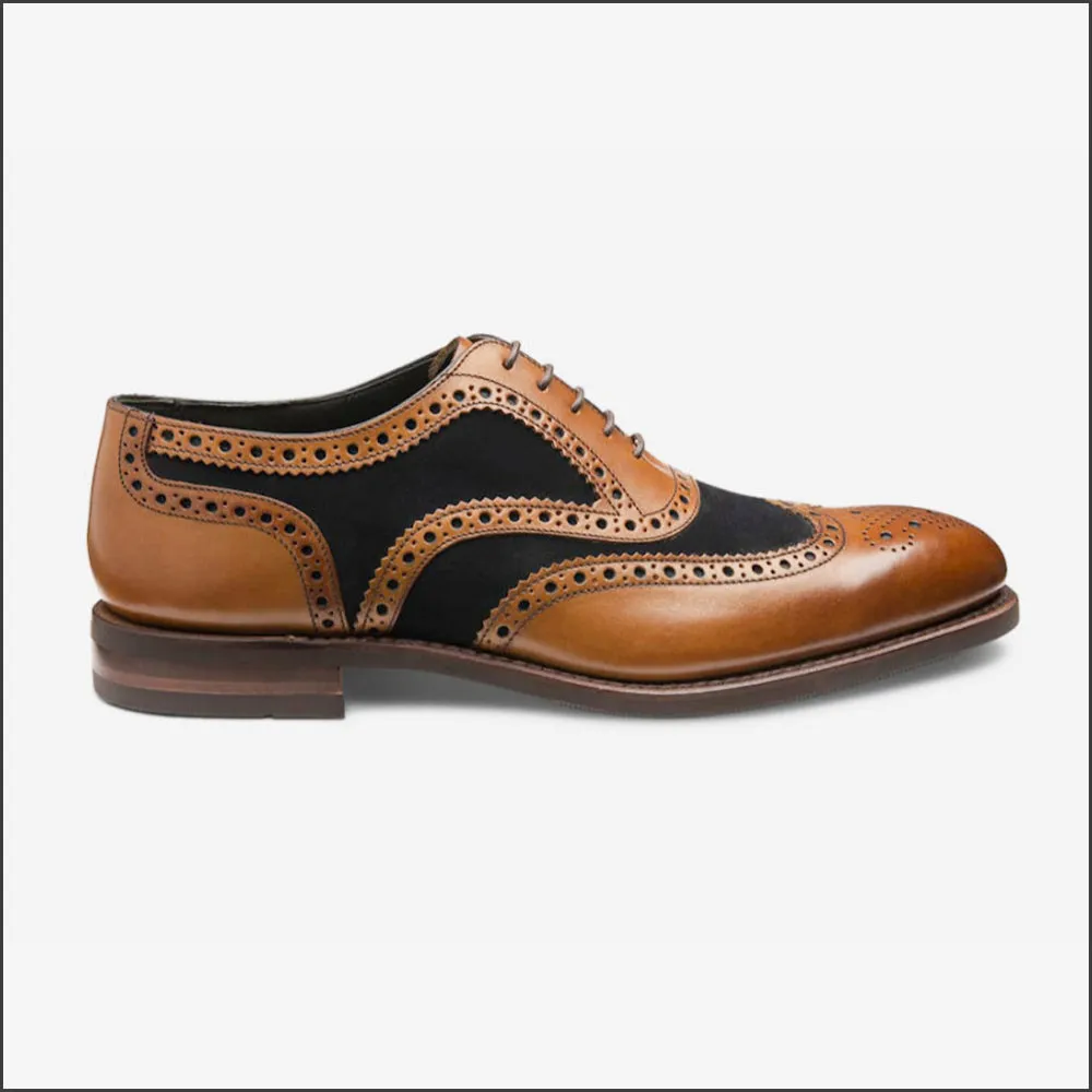 Loake Kerridge Tan / Navy Brogue Shoe--