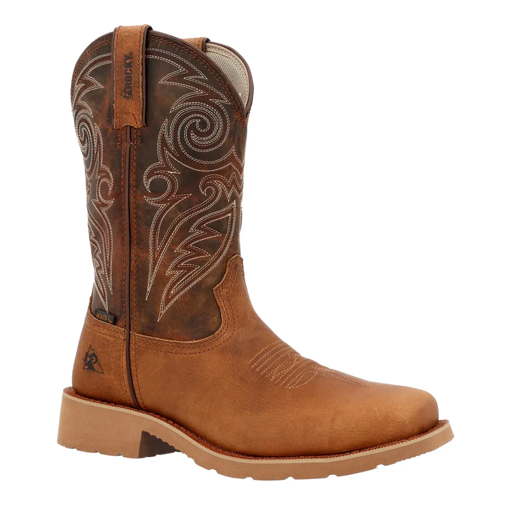 MonoCrepe 12 Inch Pull On Cowboy Waterproof Soft Toe Work Boots