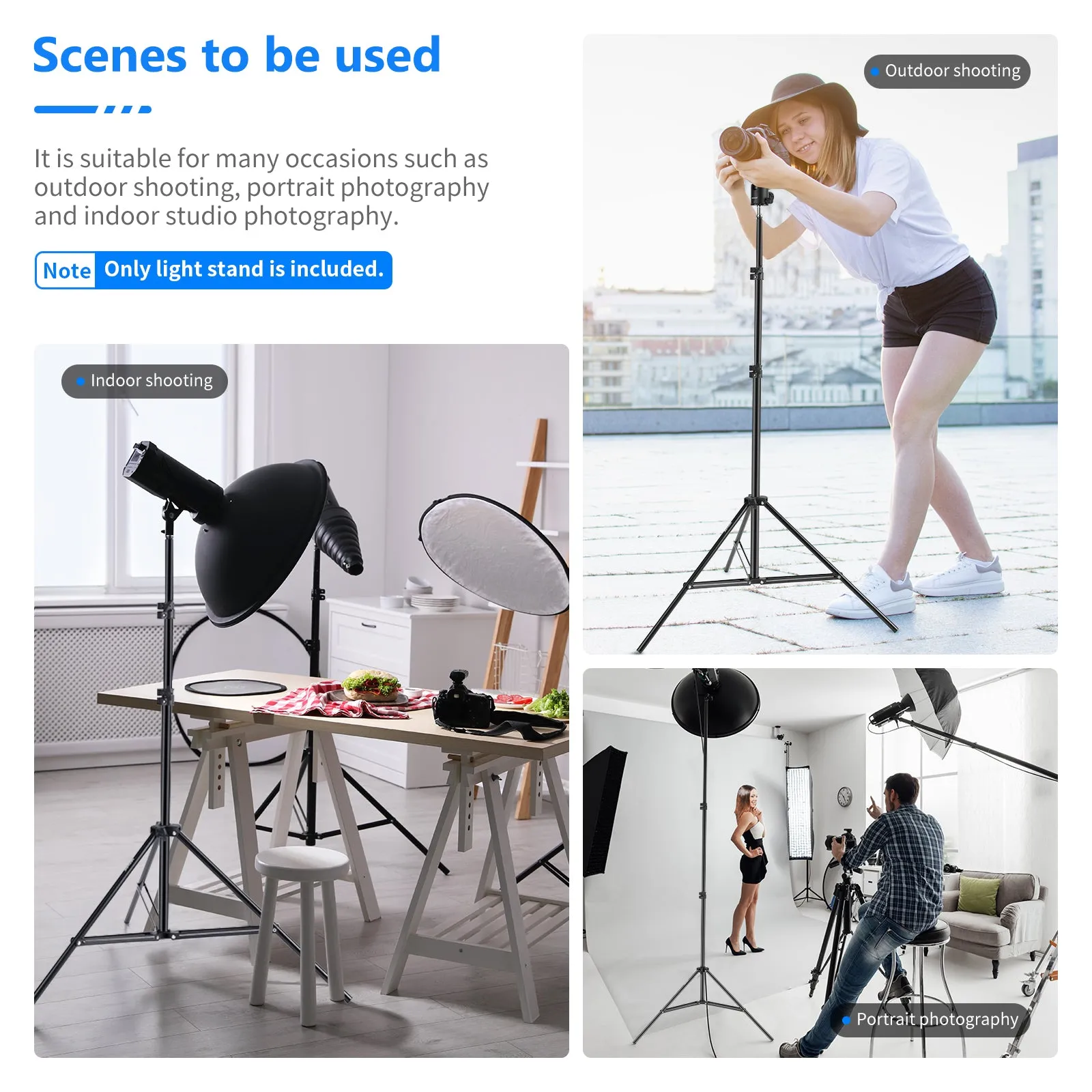 NEEWER 190cm 2 Pack Photography Light Stand