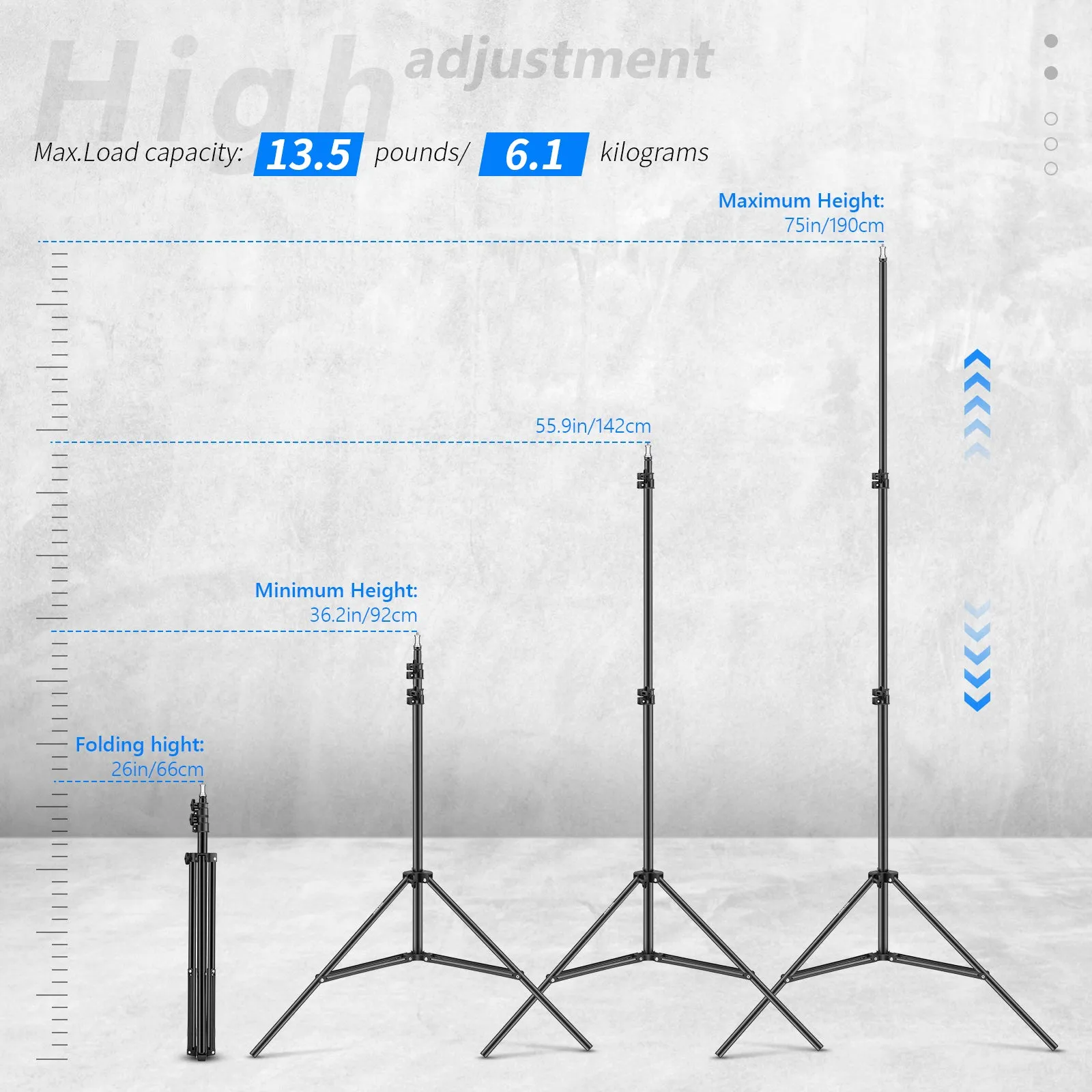NEEWER 190cm 2 Pack Photography Light Stand