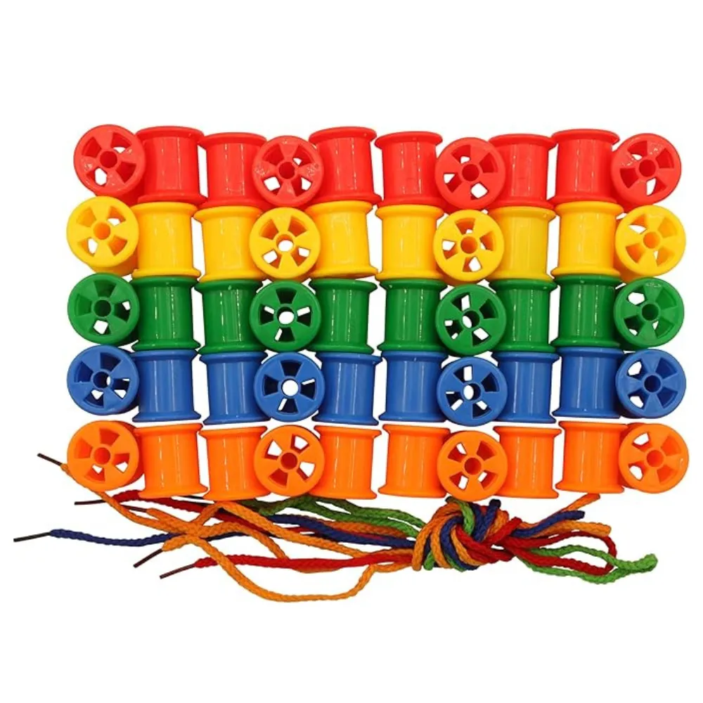 Plastic Sorting Cotton Reels and Laces: 55pc
