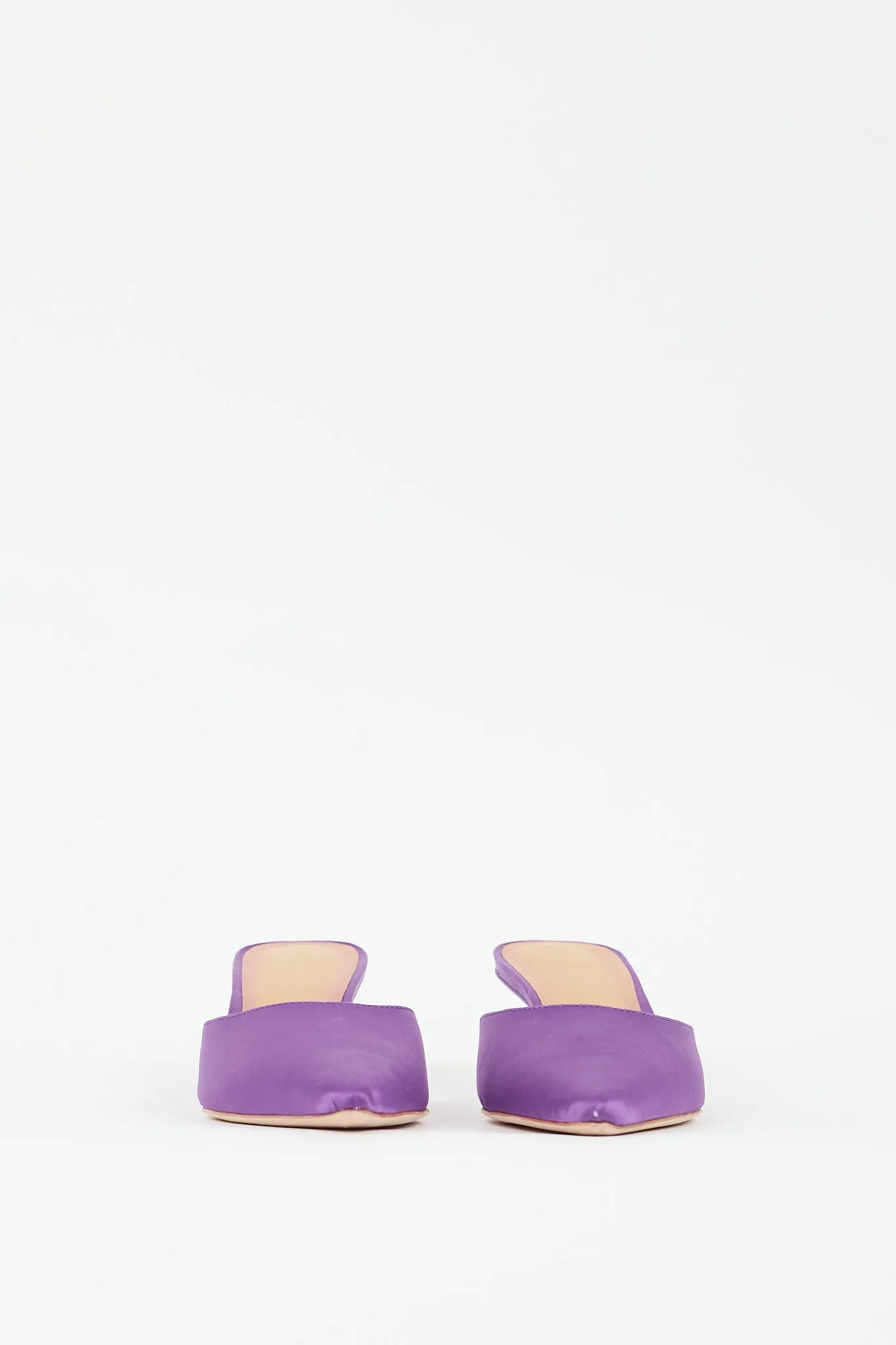 Purple Satin Pointed Toe Mule