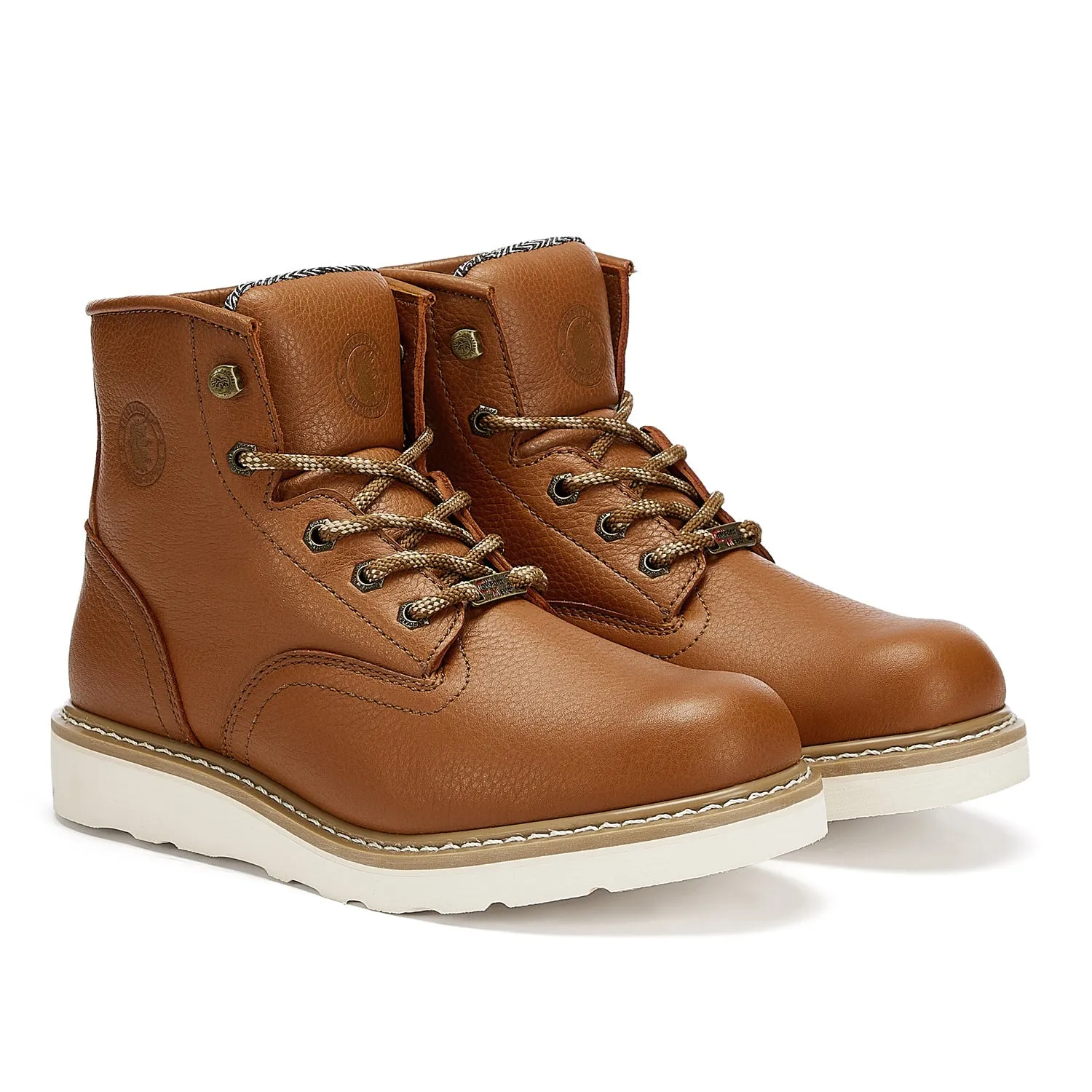 ROCKROOSTER Roberta Men's Safety Water Resistant Tan Leather Wedge