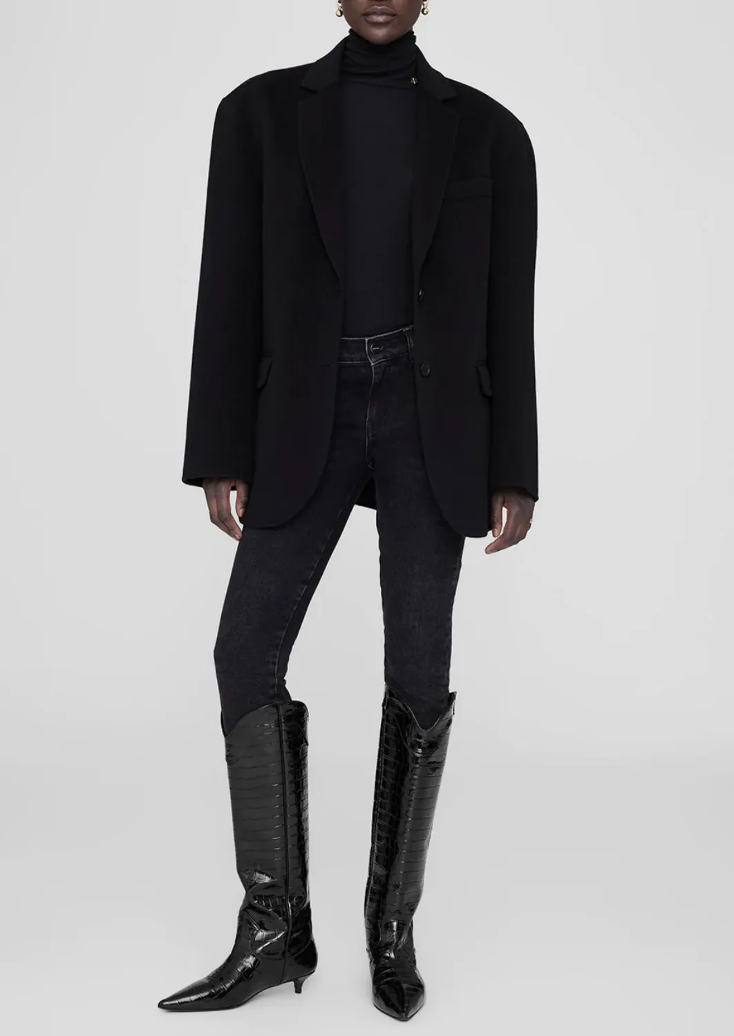 Tall Rae Boots - Black Embossed
