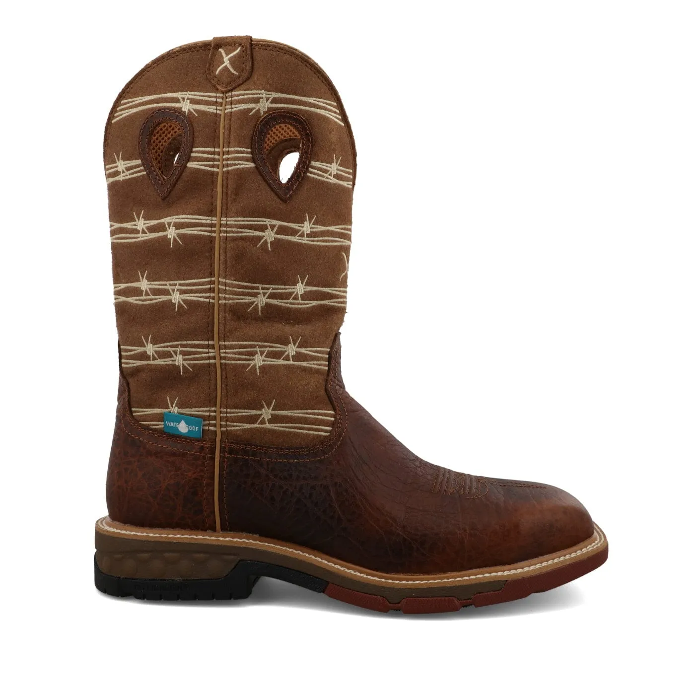 Twisted X Men's Rustic Brown & Lion Tan Western Work Boot MXBAW05