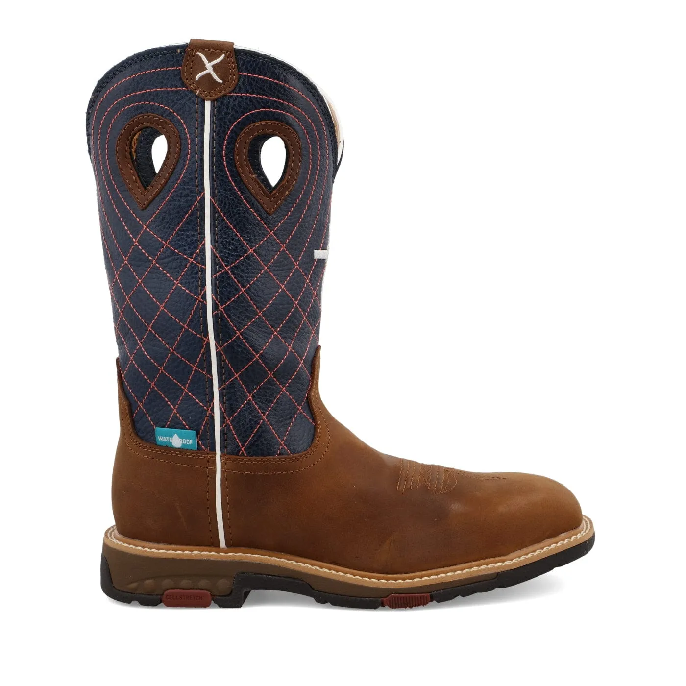 Twisted X Women's Brown & Navy Western Work Boot WXBAW01