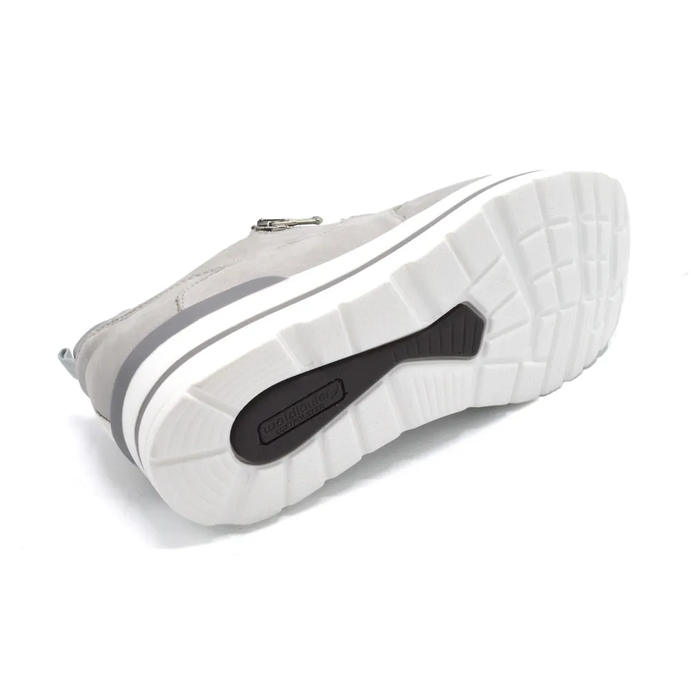 Waldlaufer Sarah - Ladies Wide Fit Casual Trainer - 4E Fitting - Light Grey/White